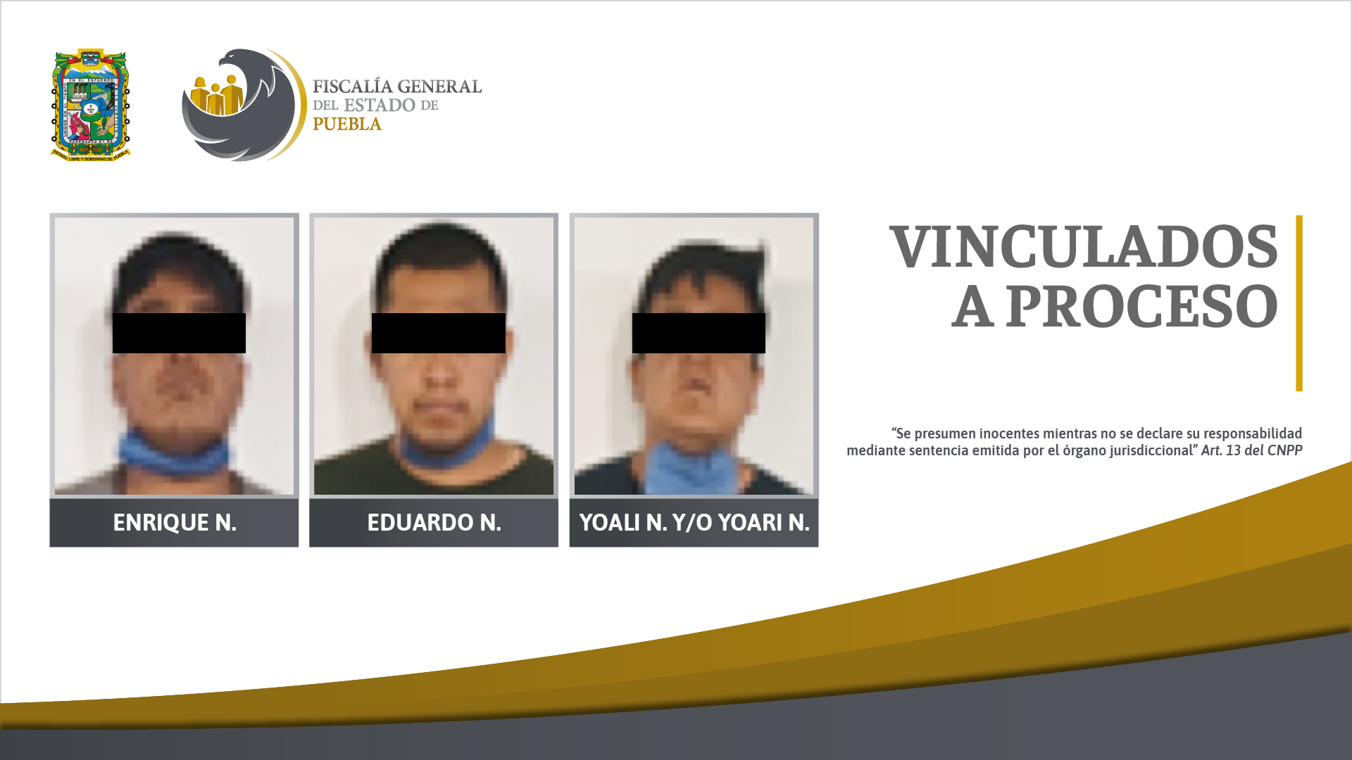 Tres personas vinculados a  por homicidio y tentativa de homicidio
