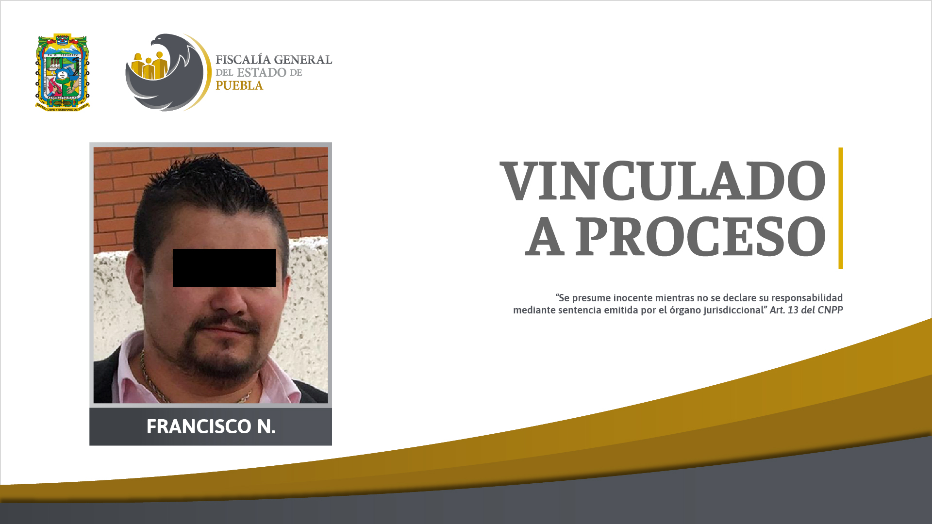 Francisco N. investigado por feminicidio en contra de su pareja