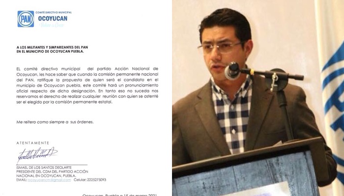Desconoce PAN de Ocoyucan a Jesús Giles como candidato a edil; él llama a la unidad 