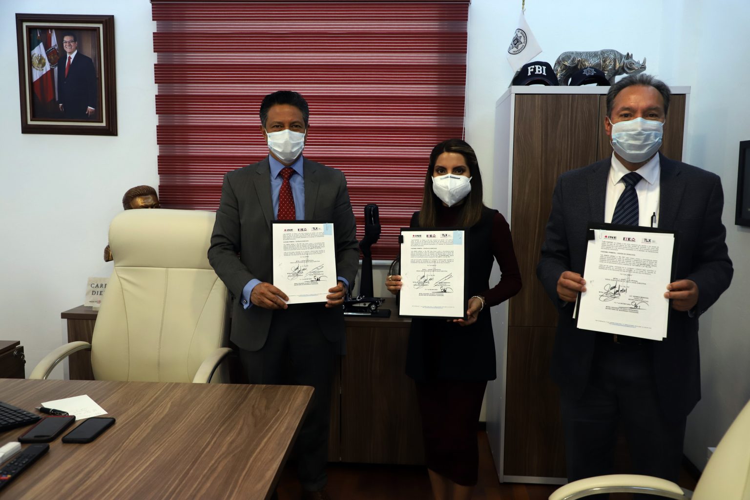 El INE, El ITE y la SSC firman convenio de colaboración rumbo a la jornada electoral