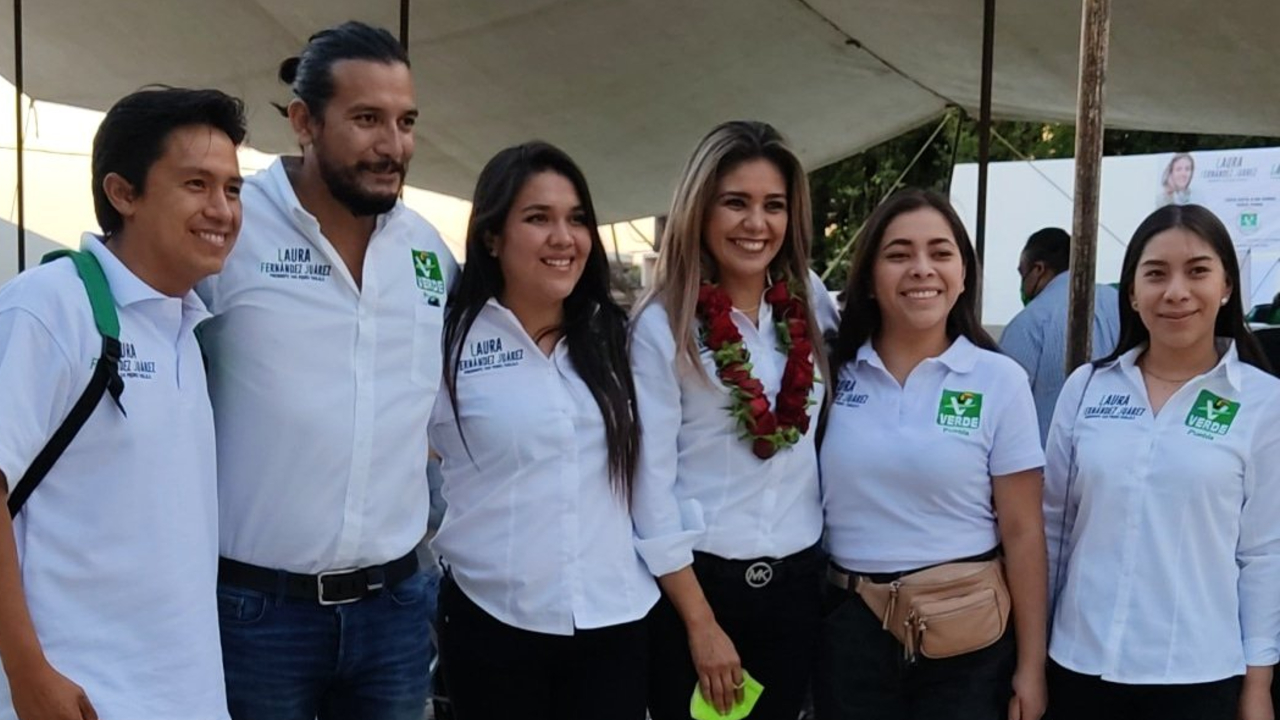 Laura Fernández candidata por el Partido Verde por la Alcaldía de San Pedro Cholula efectuó su primera semana de campaña. 