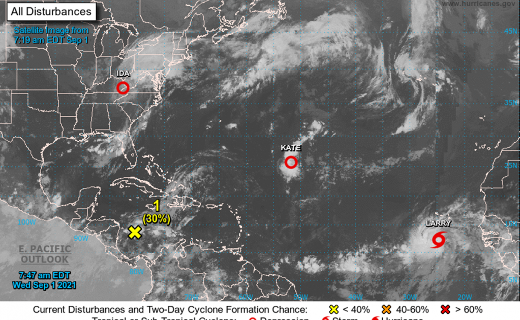 Hay riesgo de que tormenta tropical “Larry” sea huracán el jueves o viernes en el Atlántico