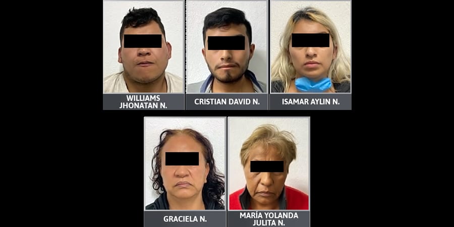 2 hombres y 3 mujeres a prisión; Desmantelan banda dedicada al secuestro en Puebla