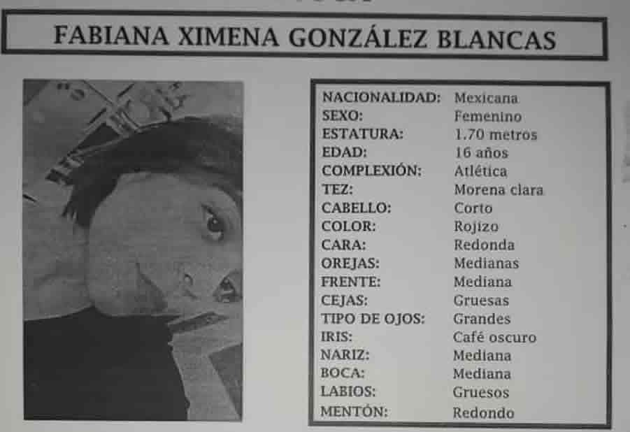 Ayuda a localizar a Fabiana Ximena; fue vista por ultima vez en colonia La Libertad el 6 de noviembre