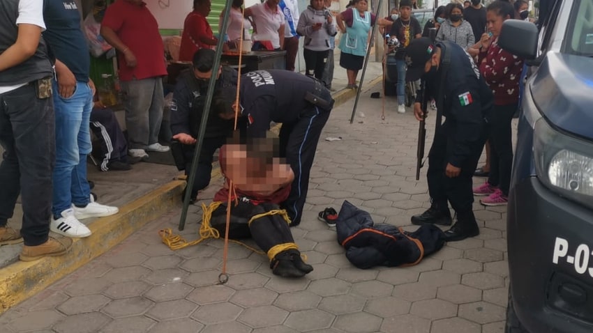 Ladrón poblano es detenido en Tlaxcala; estuvo a punto de ser linchado por intentar robar una moto
