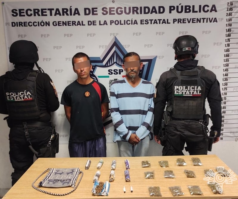 Sujetos son detenidos por posesión de drogas; distribuían en colonias de la ciudad de Puebla