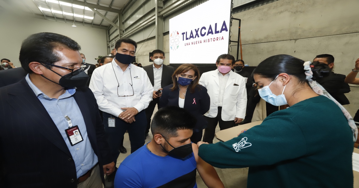 Asistió Lorena Cuéllar a jornada de vacunación covid-19 en nodos industriales de Tlaxcala