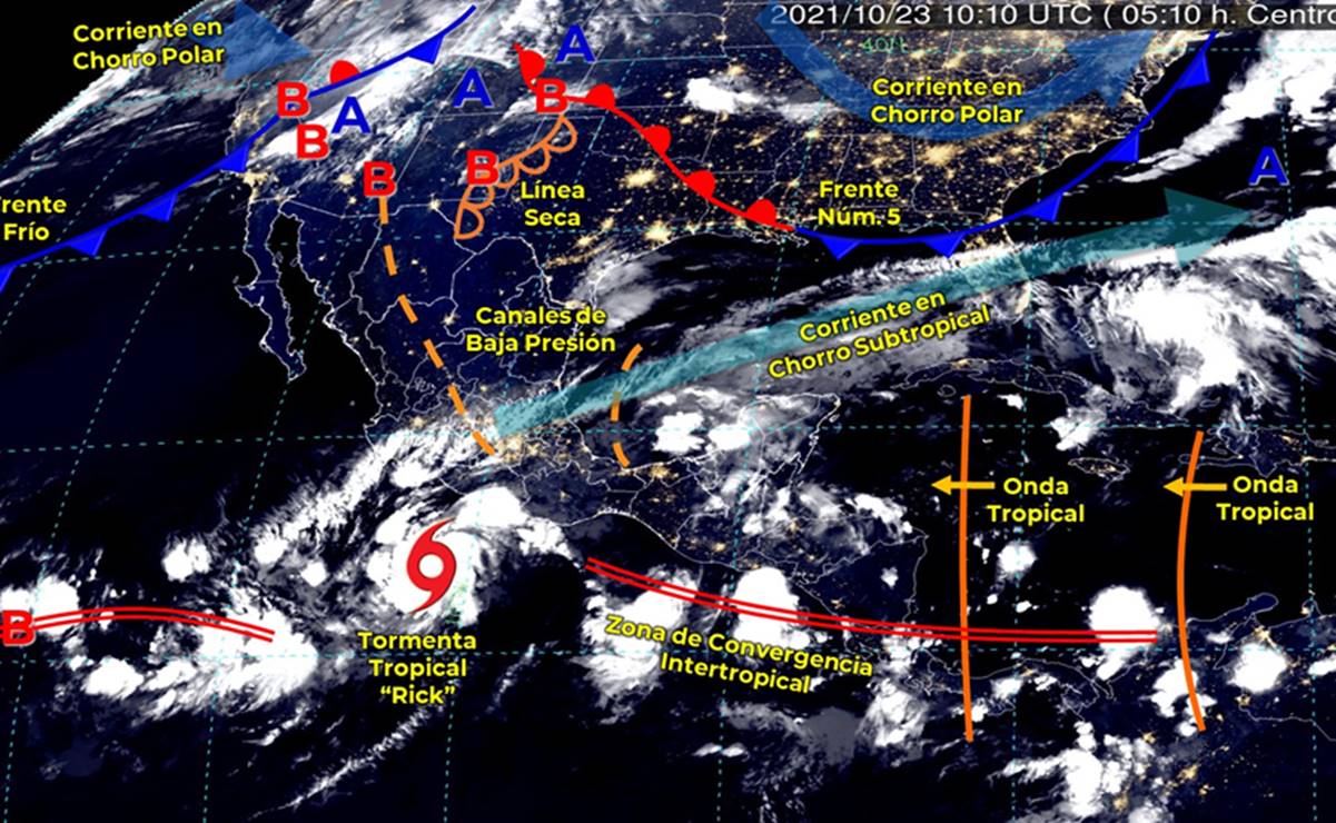Tormenta Rick se intensifica a huracán 1 acercándose a las costas de Guerrero y Oaxaca