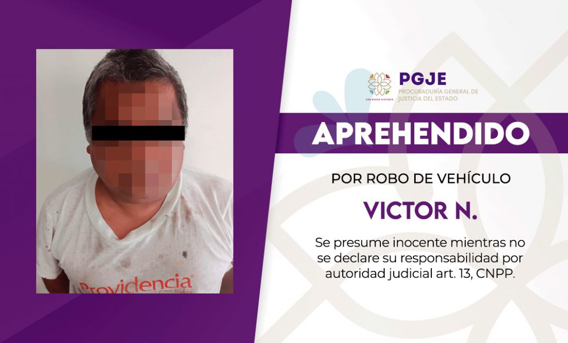 Asegura PGJE a imputado e inmueble en Chiautempan, luego de recuperar vehículo robado