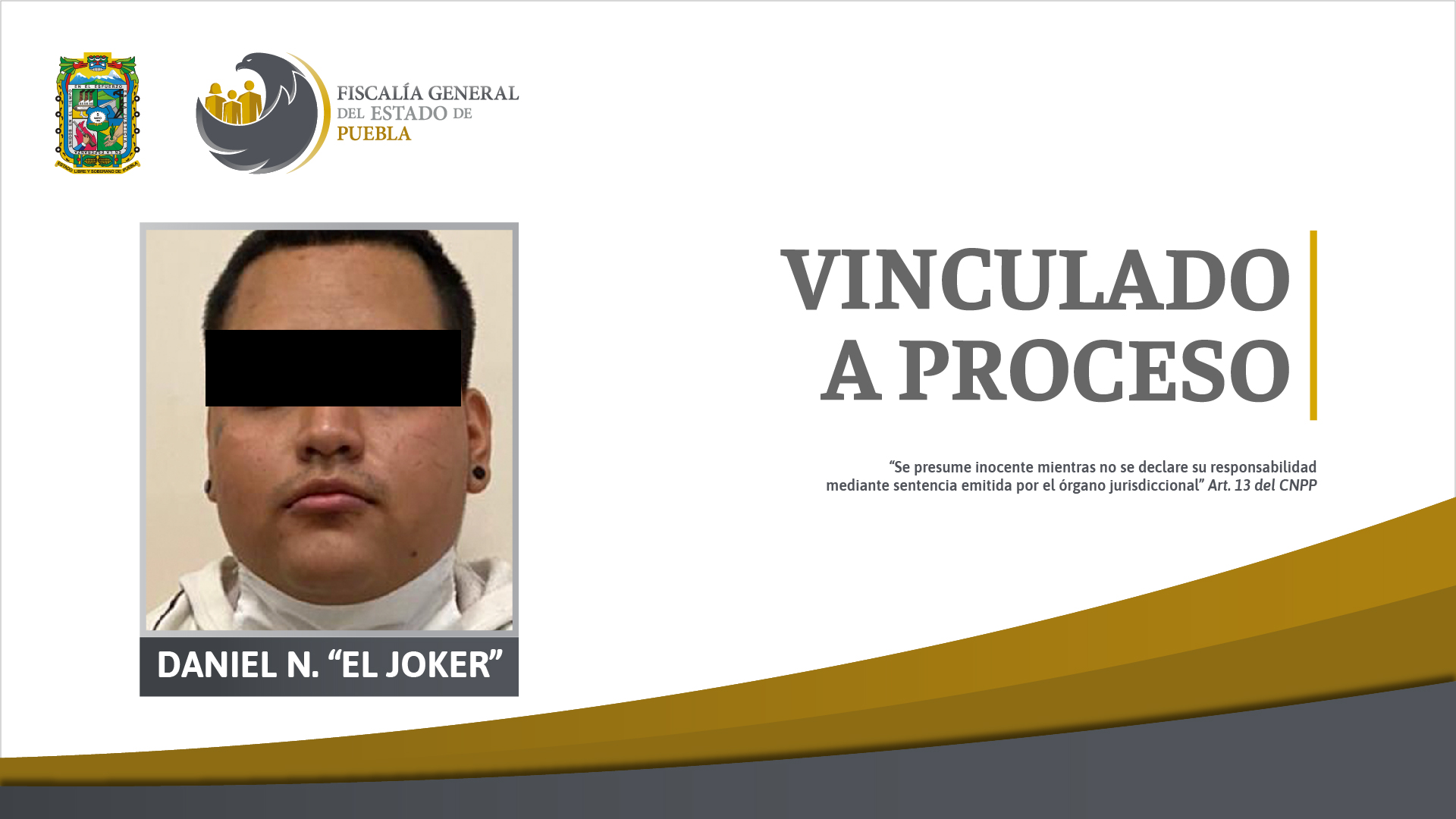 “El Joker” vinculado a proceso por el homicidio de una joven en Atlixco