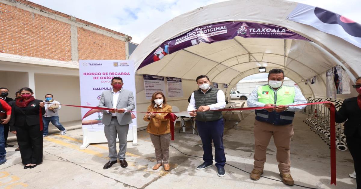 Inaugura Lorena Cuéllar kiosco de recarga de oxígeno gratuito en Calpulalpan