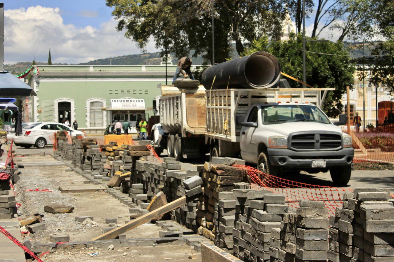 Avanzan obras en el corazón de la capital tlaxcalteca