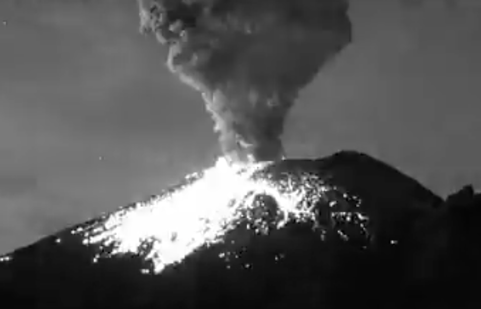 ¡Otra explosión  del Popocatépetl!; es la quinta en menos de 12 horas