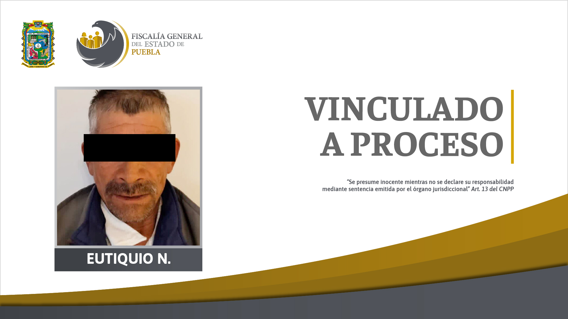 Eutiquio N. solo en prisión preventiva por homicidio en Zacatlán