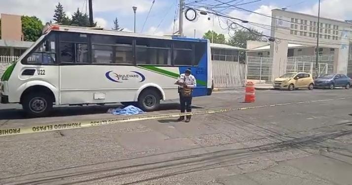 Ancianita muere atropellada por transporte público; chófer se queda para afrontar accidente