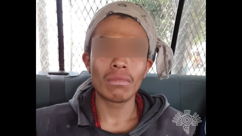 Policía detienen a Everardo Daniel N. de 24 años por narcomenudeo en Sam Miguel Canoa