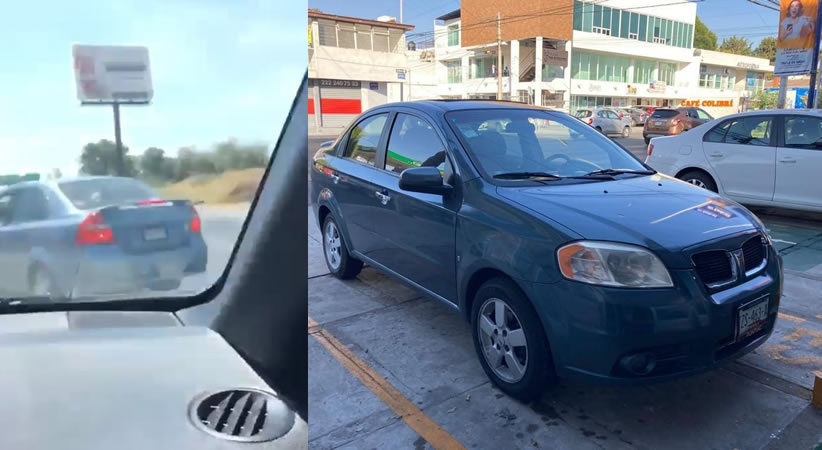 Usuarios sospechan que auto monta choques podría tratarse del auto robado en multi homicidio