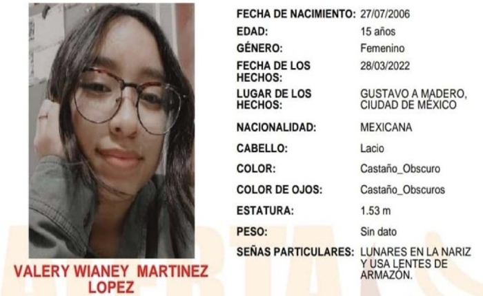 Es localizada Valery Martínez, estudiante del IPN  que desapareció desde marzo