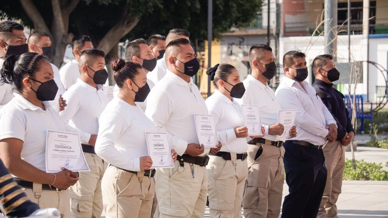 En San Andrés Cholula se reconocieron a los Guardias Ciudadanos que completaron su curso de capacitación 