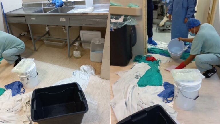 Se rompe desagüe en quirófano de Hospital del IMSS en Puebla