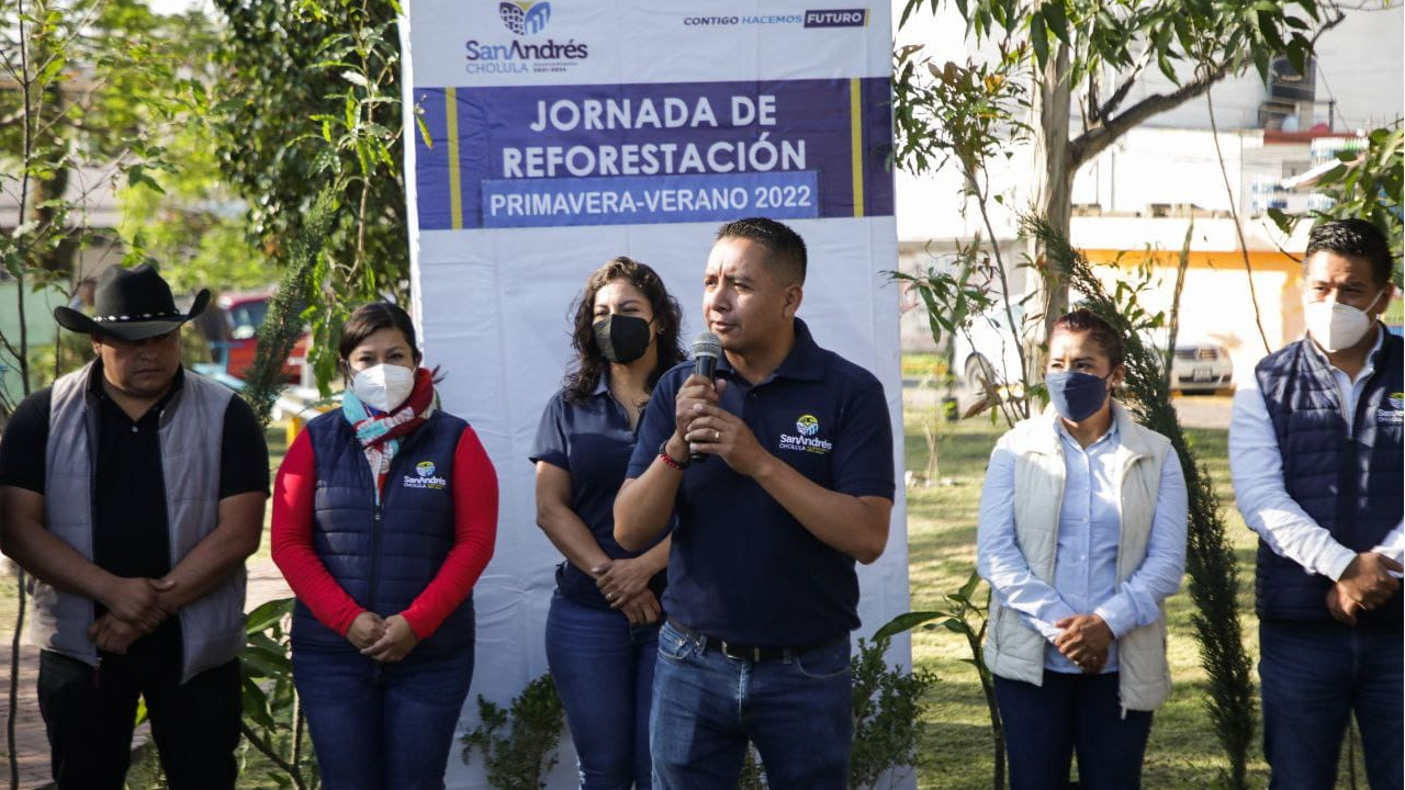 En San Andrés Cholula; fueron plantados 100 árboles en una nueva Jornada de Reforestación