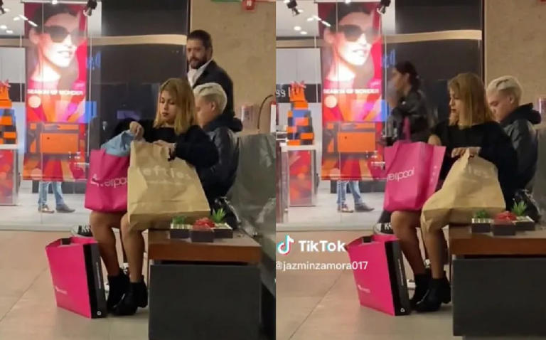 Mujer es captada cambiando su ropa que compró a bolsas de Liverpool (Vídeo)