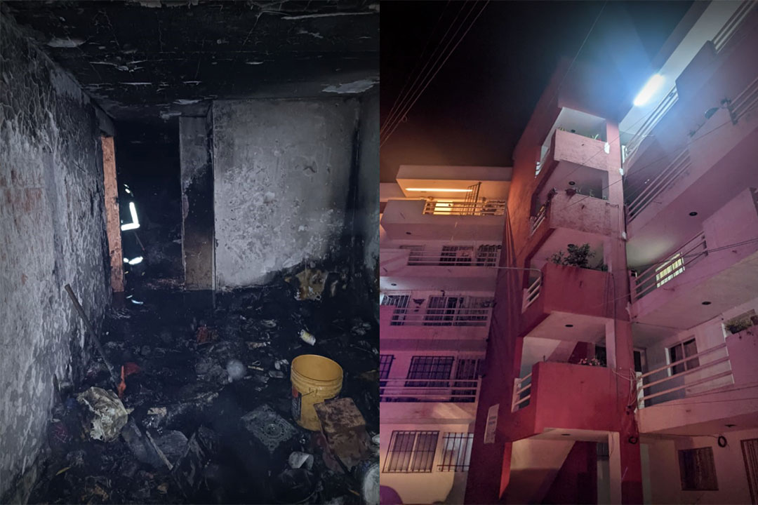 Incendio en departamento deja daños materiales y un hombre lesionado en Chachapa, Amozoc