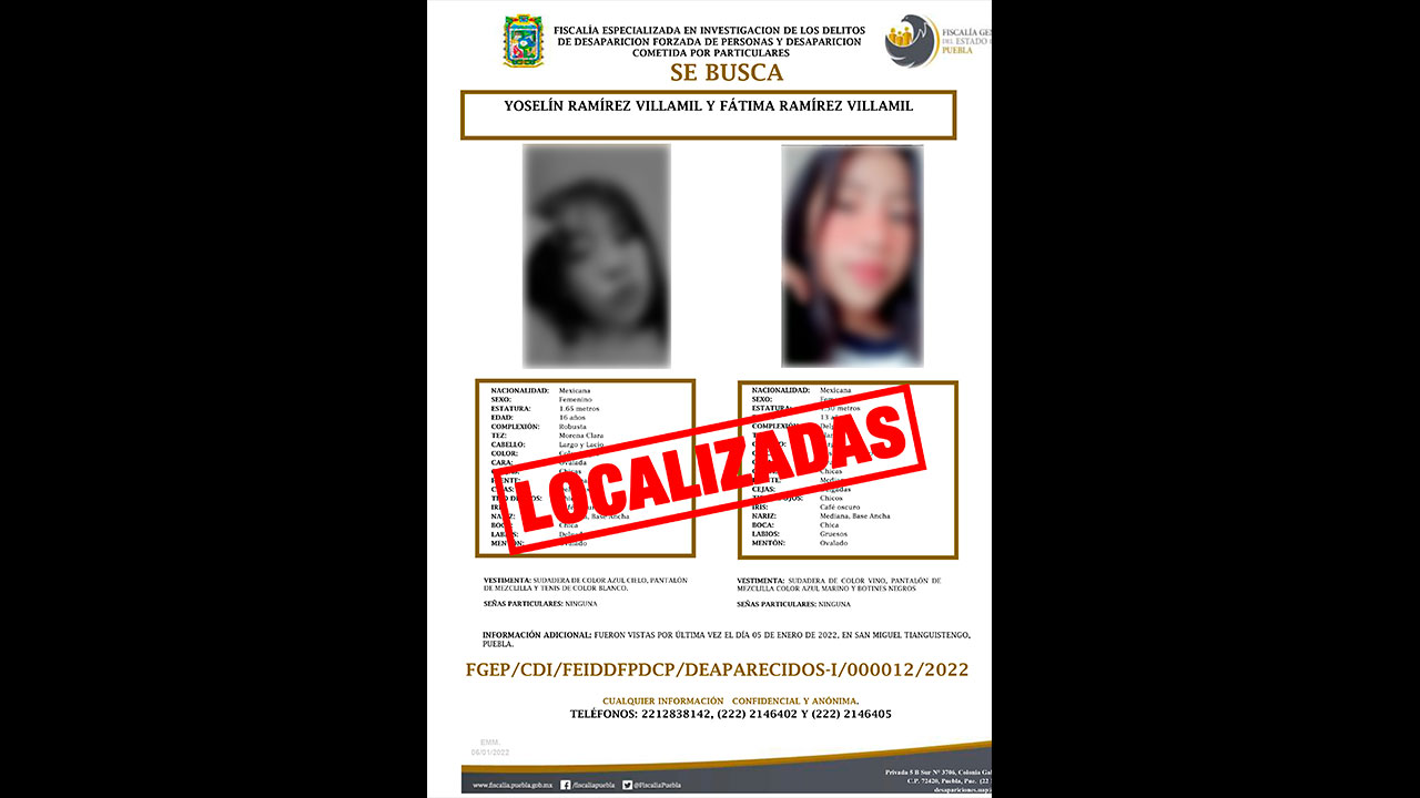 Hermanas desaparecidas en Tlahuapan son localizadas en la central de autobuses CAPU