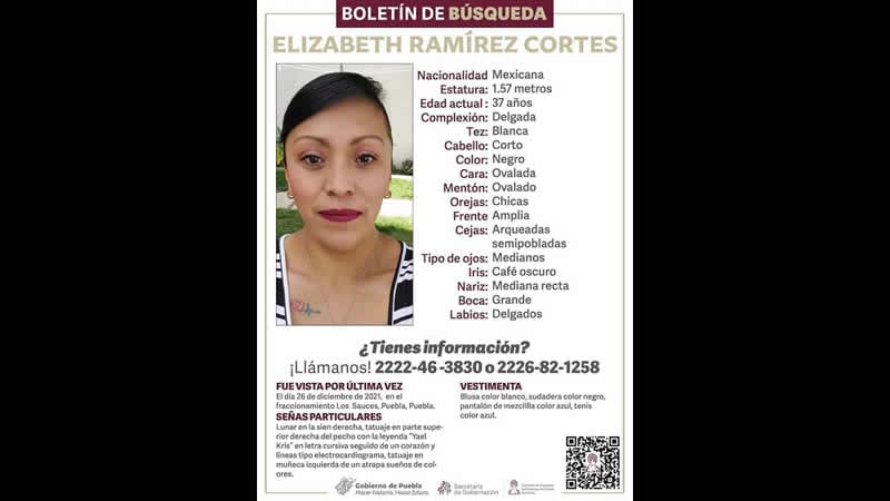 Se solicita ayuda para localizar a Elizabeth, vista por última vez en Huejotzingo