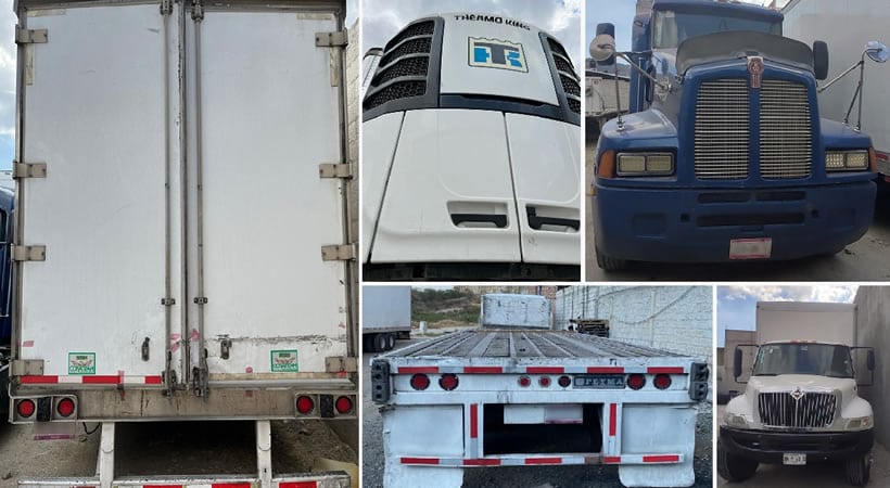 Tras cateo en Amozoc, recuperan camiones robados; uno de ellos aun contenía mercancía: 3 toneladas de carne