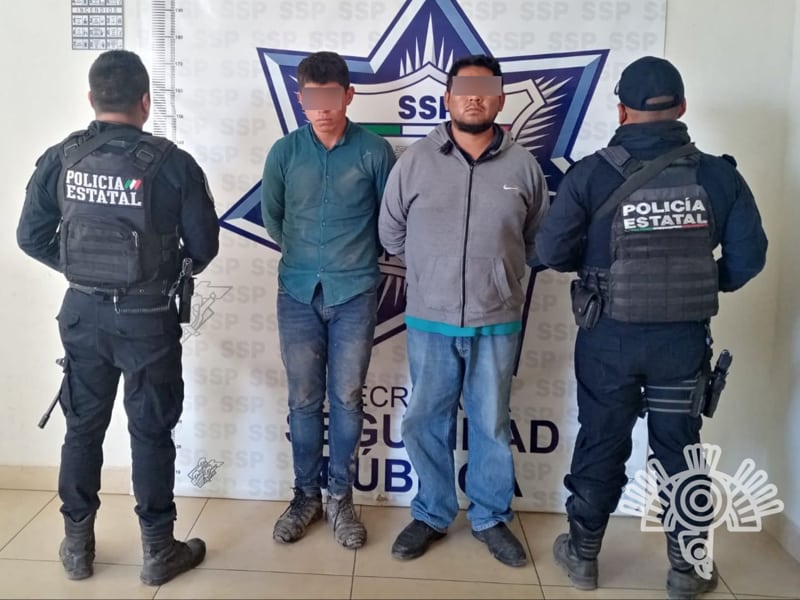 Policía detiene a dos presuntos ladrones de autopartes en San Martín Texmelucan
