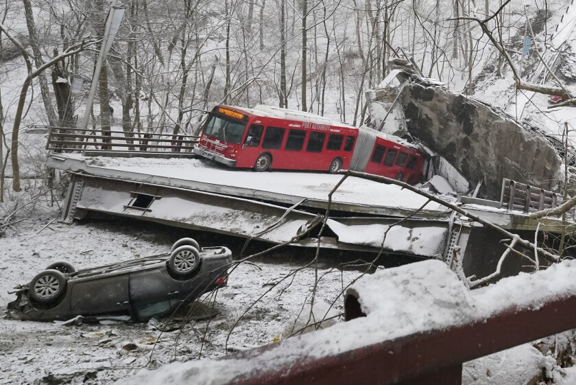 Al menos 10 heridos por el derrumbe del puente de Pittsburgh