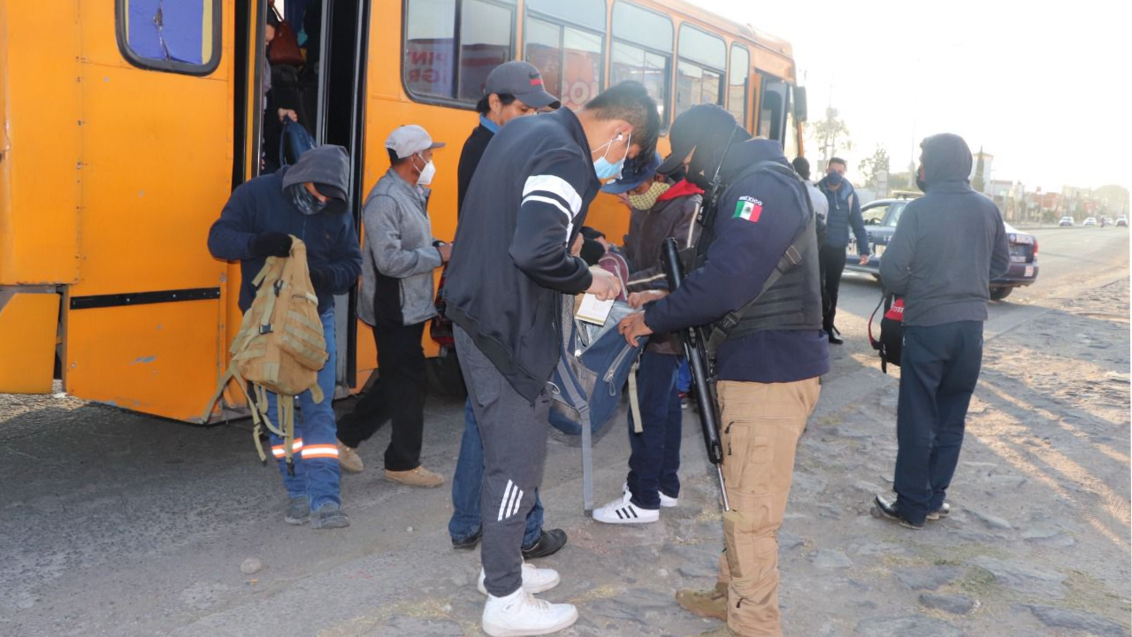 Implementan operativos en San Pedro Cholula para disminuir los robos en el transporte público 