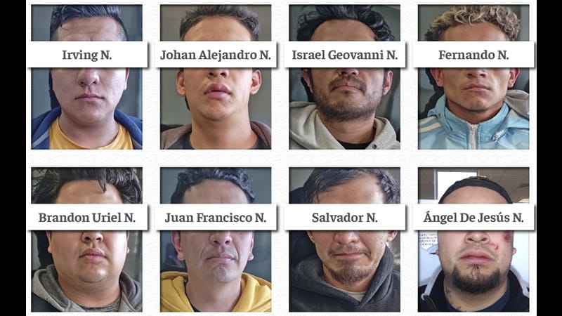 Envían a prisión a 8 hombres de un grupo delictivo en Texmelucan; les aseguraron droga, autos y armas