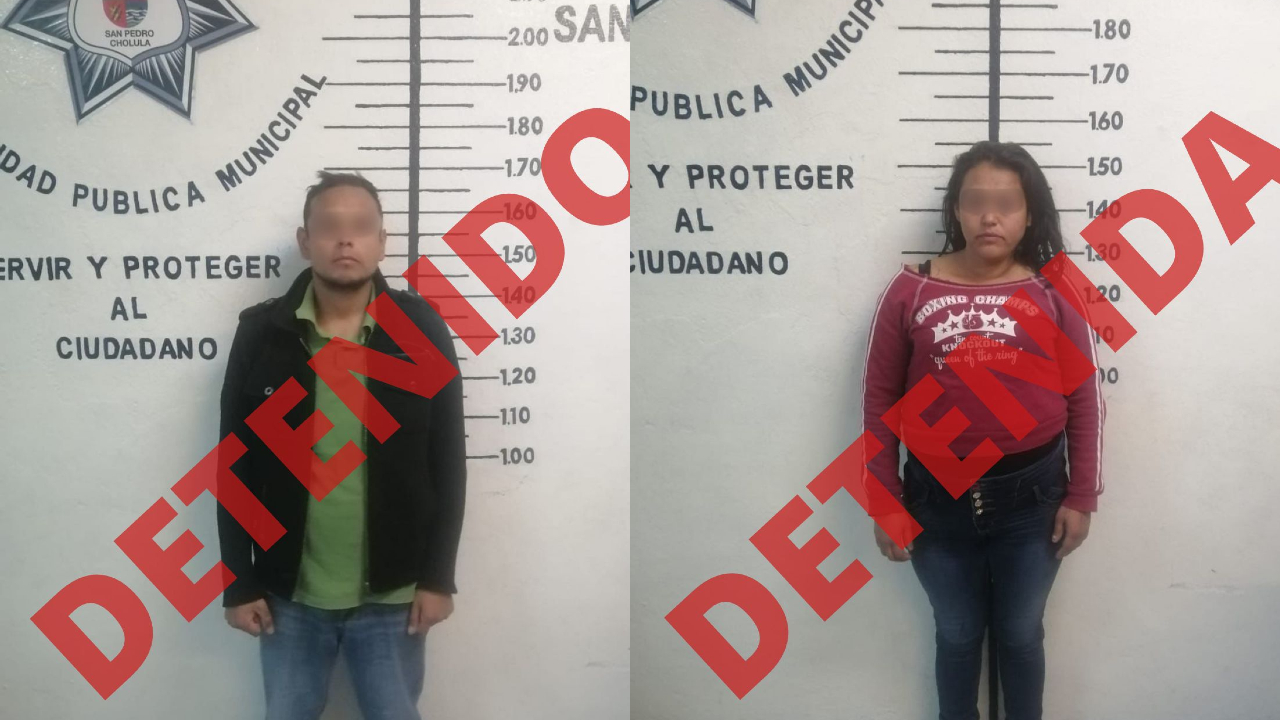 Detienen en San Pedro Cholula a dos presuntos narcomenudistas