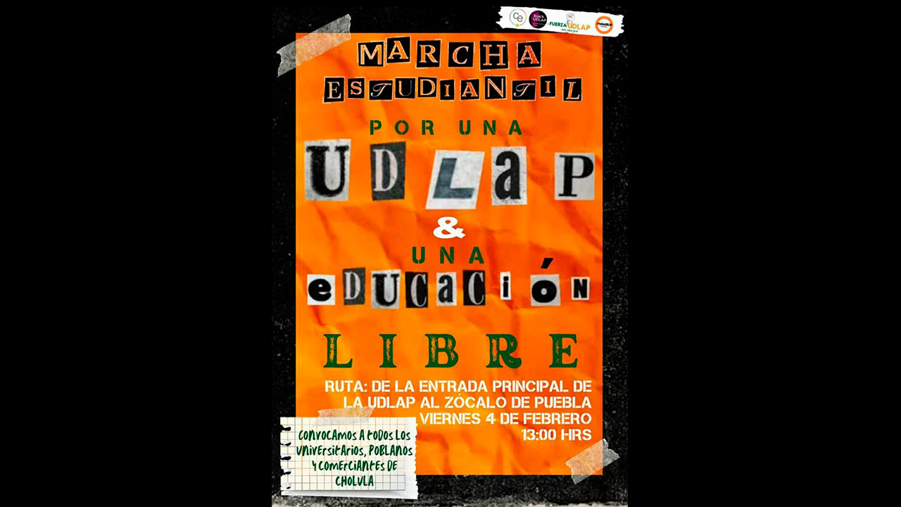 ¡Toma precauciones!, este es el recorrido de la manifestación UDLAP a las 13 horas