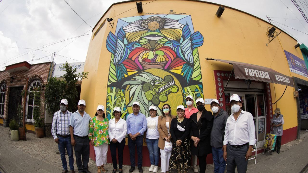 Ayuntamiento de San Andrés Cholula inauguró una serie de murales en Santa María Tonanzintla