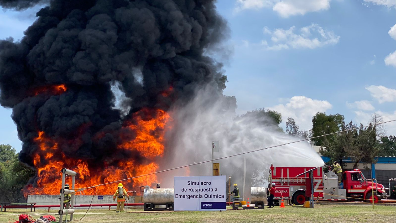 Realizan en San Andrés Cholula un simulacro ante emergencia química