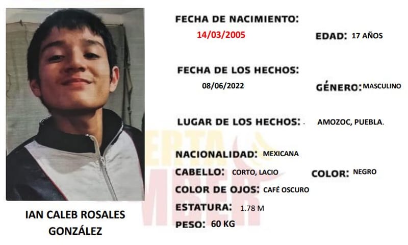 Caleb Rosales desapareció en Amozoc, ayuda a localizarlo para que regrese a casa
