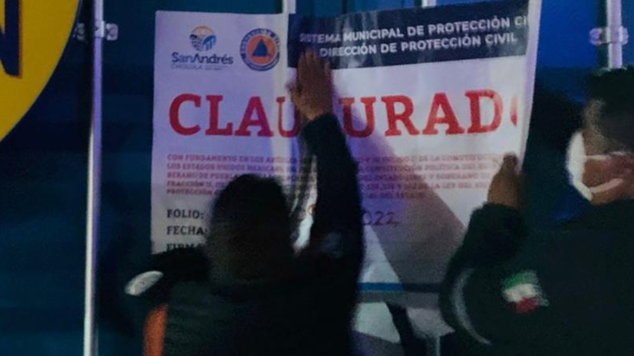 En San Andrés Cholula la SSPPC clausuró tres centros nocturnos
