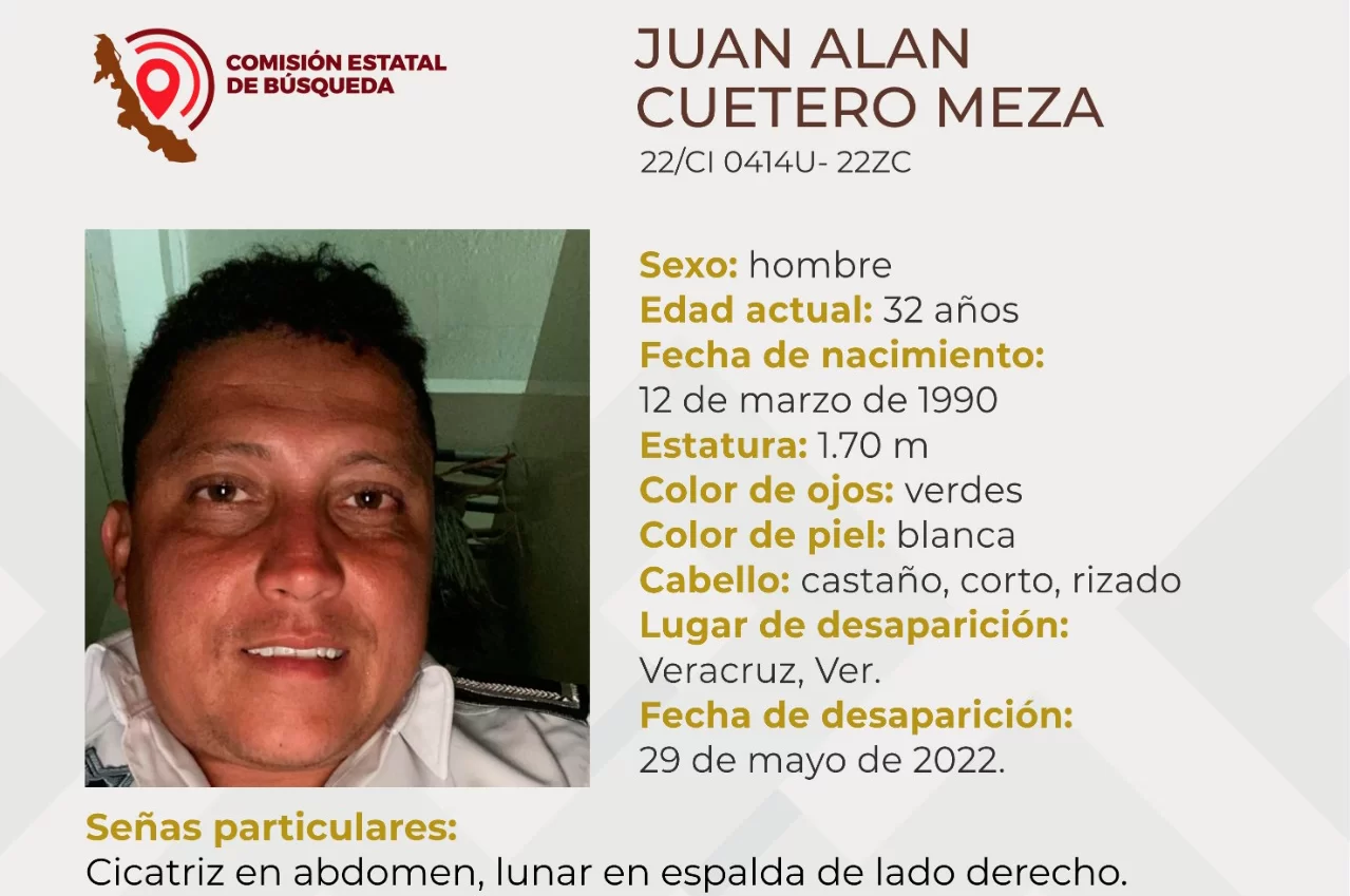 Emiten alerta por desaparición del director de la policía vial de Veracruz, Juan Alan Cuetero