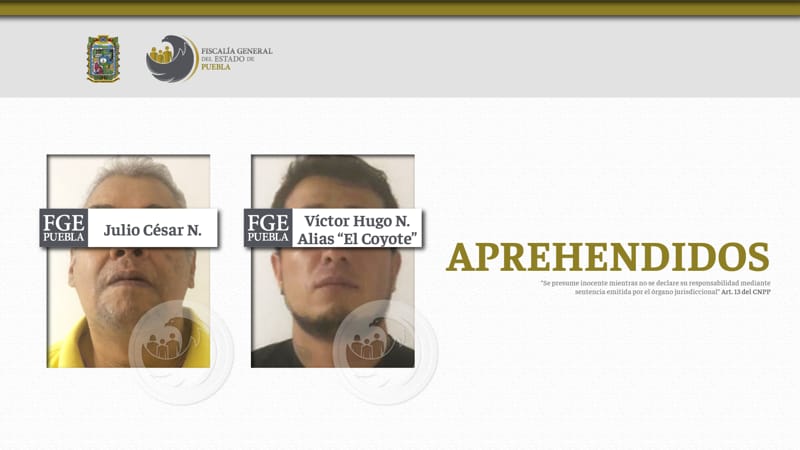 Fiscalía Puebla aprehendió a dos hombres por el homicidio de una niña en La Popular.