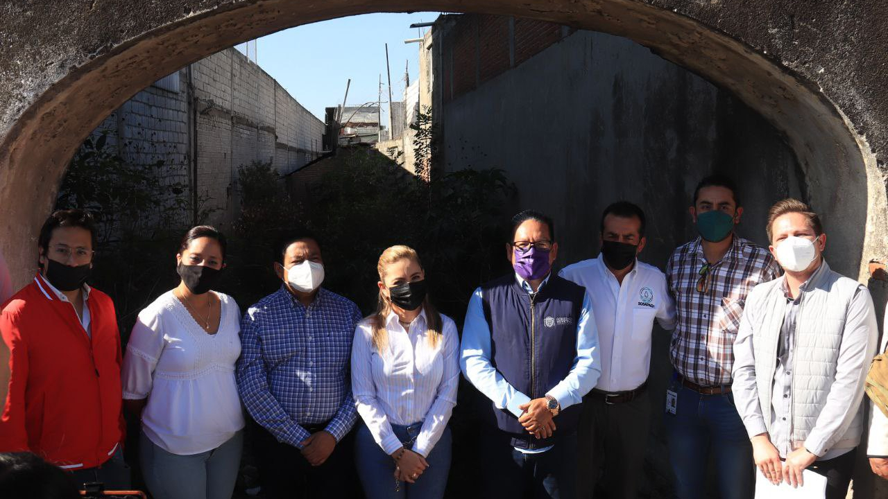 Autoridades de San Pedro Cholula y Cuautlancingo supervisaron la Barranca 20 de Noviembre previo a la época de lluvias