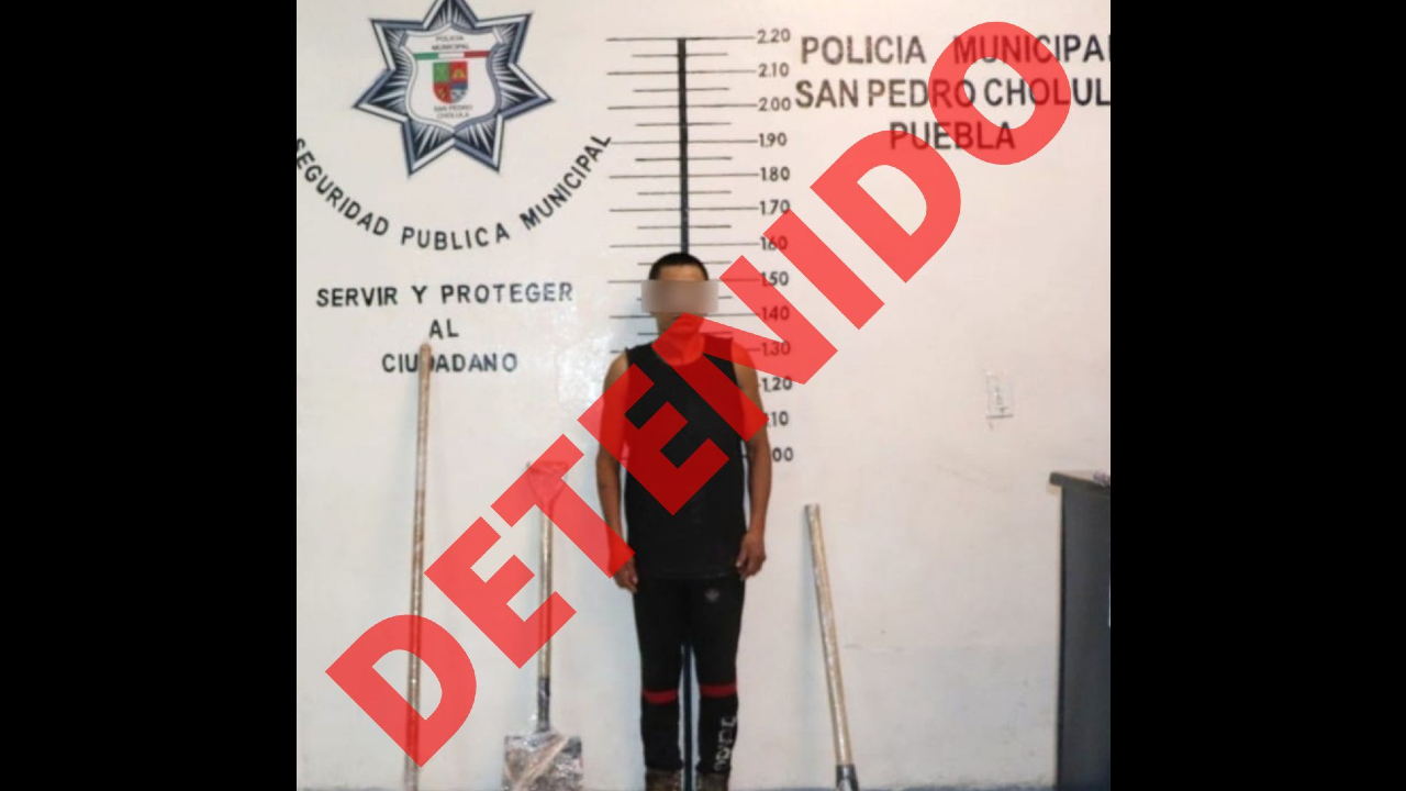 Detienen en San Pedro Cholula a un hombre sospechoso de robo a casa habitación  