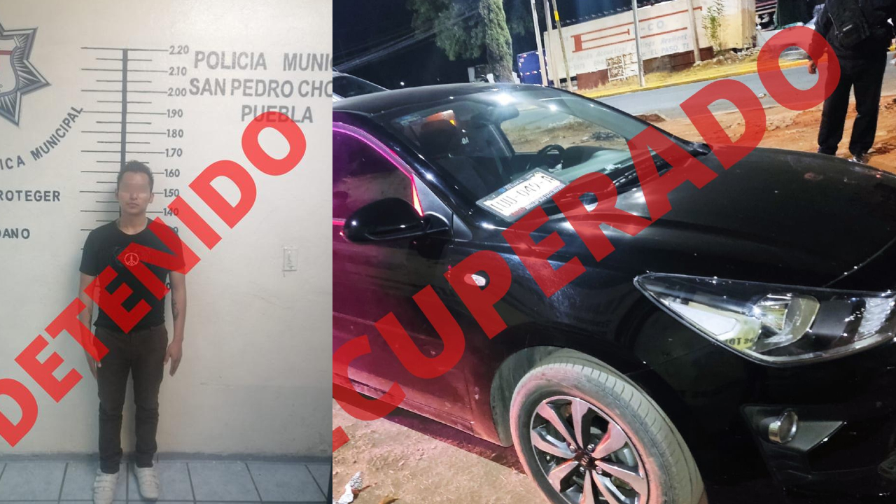 Policías de San Pedro Cholula recuperaron un vehículo con reporte de robo 