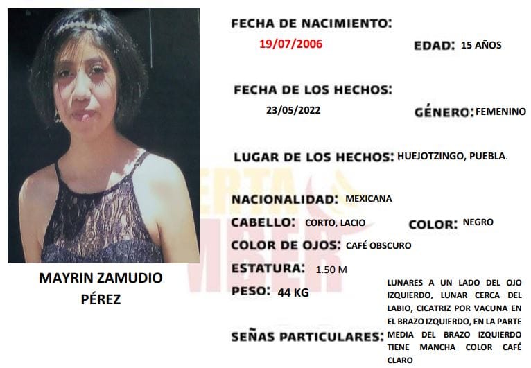 Mayrin Zamudio, de 15 años, desapareció en Huejotzingo, ayuda a localizarla