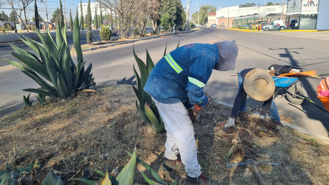Ayuntamiento de San Pedro Cholula inició con el mantenimiento de su tramo de la Recta a Cholula 