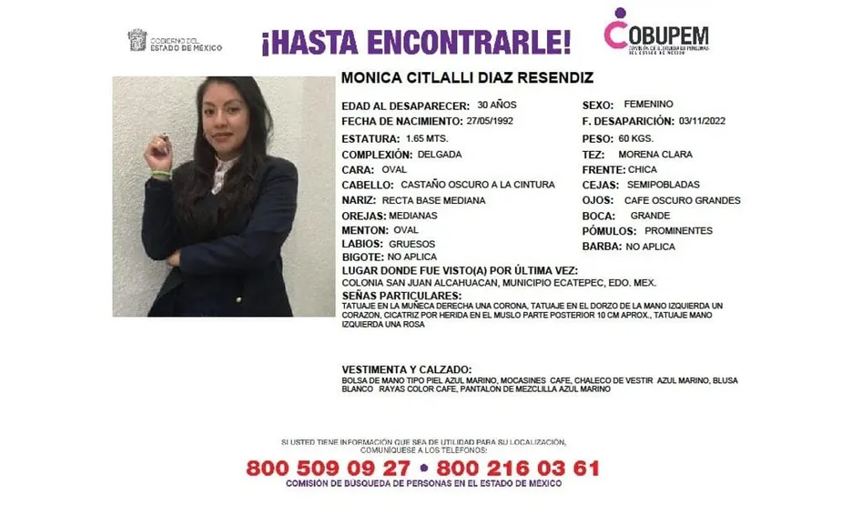 Cuerpo encontrado en contrado en paraje entre Tlalpan y Morelos es el de la maestra Mónica Citlalli