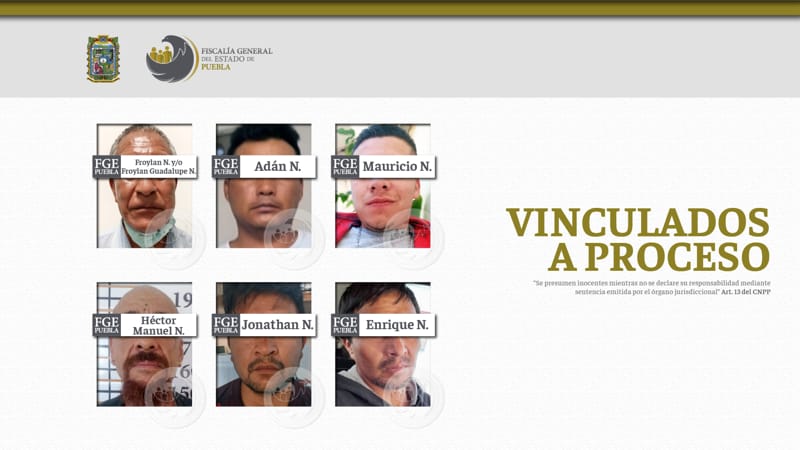 Seis sujetos son vinculados a proceso por violencia familiar en Puebla