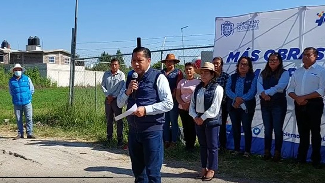 En Cuautlancingo; inició la obra de un círculo vehicular en las calles Tlaxcala y San Joaquín